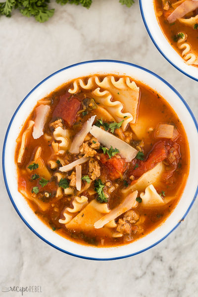 Ground Beef: One Pot Lasagna Soup.